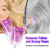 lonstin Purple Hair Mask with Comb, Anti Brass Hair Mask Paraben and Sulfate Free for Blonde Platinum Silver Gray Bleached Hair, Remove Yellow Tones and Condition Dry Damaged Hair, 8 Fl Oz
