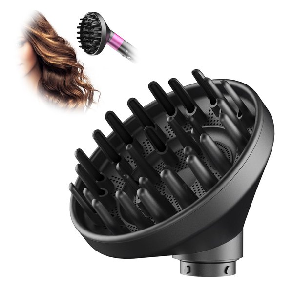 Upgraded Diffuser for Dyson Airwrap Styler, Hair Dryer Diffuser Nozzle Attachment for Dyson for Airwrap HS05 HS03 HS01 Grey