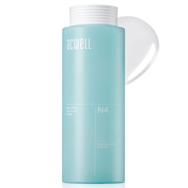 ACWELL Real Aqua Balancing LHA Hydrating & Exfoliating Facial Toner 5.4 fl.oz. - with Mineral Water pH Balancing Toner for Strengthening Skin Moisture Barrier for Sensitive Skin