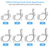 Circle Hooks Saltwater Catfish Hooks, 110pcs Offset Circle Hooks Octopus Hooks Fishing Inline Circle Hooks 2X Strong Saltwater Circle Hooks Catfishing Tackle Size 6/0#-Black