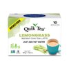 QuikTea Unsweetened Lemongrass Chai Tea Latte - 10 Count Single Box - All Natural Preservative Free Authentic Chai from Assam