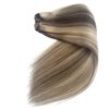 Sew in Hair Extensions Real Human Hair,22 Inch 120G Ash Blonde Balayage Highlights Blonde Hair Extensions Sew in Weft Hair Extensions Human Hair Hand Tied Weft Hair Extensions for Women