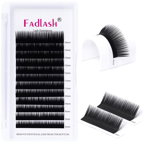 Eyelash Extensions L Curl 0.10 Mix Tray 8-14mm Classic Lash Extensions Individual Lashes Silk Eyelash Extension Supplies (0.10-L, 8-14mm Mixed)