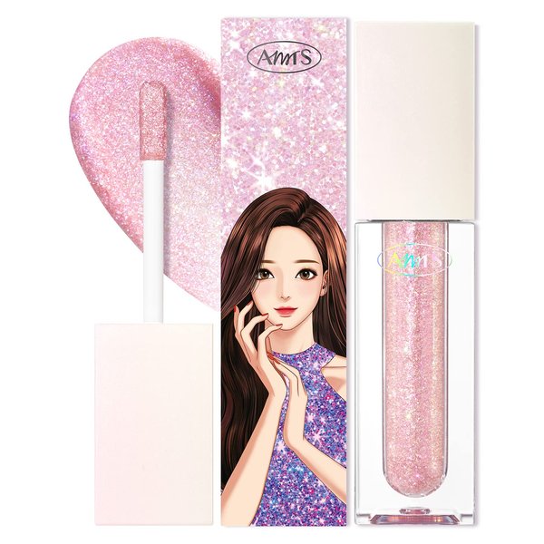 AMTS webtoon True Beauty Makeup liquid glitter eyeshadow, vegan korean eye glitter, shimmer eyeshadow highlighter, kbeauty, kdrama #05 Hotbeam