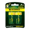 GoGreen Power (24004) Eco Friendly Alkaline D Batteries - No Lead, Cadmium or Mercury - Pack of 2