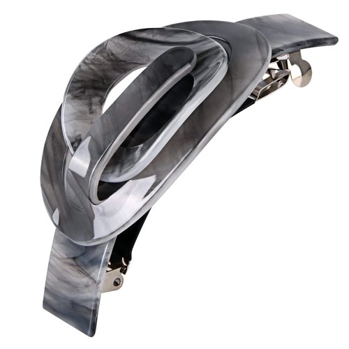 CROWN GUIDE French Hair Clips Acrylic Hair Claw Clips for Thin Hair Flat Hair Clips Cute Decorative Banana Clips Hair Barrettes for Styling Hair Accessories for Women and Girls Grey White