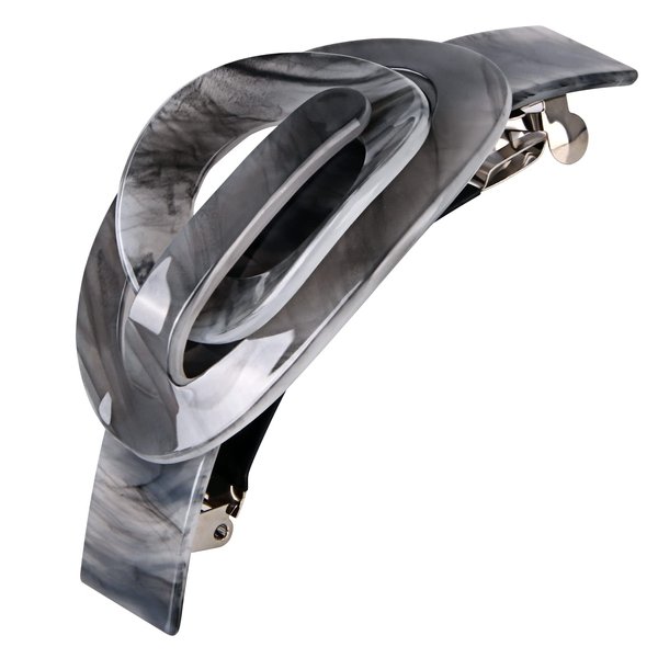 CROWN GUIDE French Hair Clips Acrylic Hair Claw Clips for Thin Hair Flat Hair Clips Cute Decorative Banana Clips Hair Barrettes for Styling Hair Accessories for Women and Girls Grey White