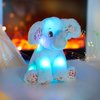 BSTAOFY 12‘’ Musical Light Up Elephant Plush Toy Floppy LED Stuffed Animals Lullabies Nightlight Bedtime for Kids Birthday Valentines for Toddlers, Blue