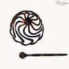 Parcelona French Swirls Celluloid Chignon Hair Slide Pin Thru 3.5" Bun Cover Ponytail Round Hair Clips for Women Styling Girls Hair Accessories No Slip Durable, Made in France(Tortoise Shell)