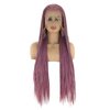 BTWTRY Purple Braided Wig Micro Braided Hair Synthetic Lace Front Wigs for Black Women Heat Resistant Fiber Hair Lavender Box Braids Wig African American Hair (24inch, Purple)