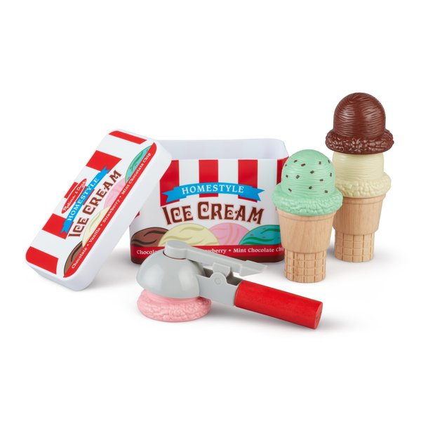 Melissa & Doug Scoop and Stack Ice Cream Cone Magnetic Pretend Play Set, Multicolor - FSC Certified