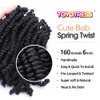 TOYOTRESS Bob Spring Twist Hair - 6 inch 8 packs Pre-twisted kids Crochet Hair Spring Twists Crochet Braids, Synthetic Braiding Hair Extensions (6 Inch, 1B)