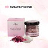 SHE MADE Sugar & Dried Rose Petals Lip Scrub with Vitamin E & Rose Essential Oil - 0.88 Oz/25 gm - Exfoliates, Softens, and Hydrates for Perfect Lip Care