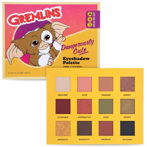 MAD Beauty Warner Bros Gremlins Eyeshadow Palette, Lid Mirror, Travel Ready, Metallic Shimmers, Pressed Glitter