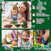 RICEDUO Christmas Scratch Crafts Art for Kids, 48 Pieces Rainbow Christmas Scratch Paper Art with Wooden Sticks, Christmas Ornaments for Kids Party Favors Supplies