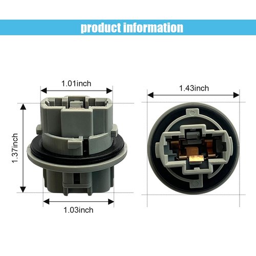 GLSOWEE 2PCS Front Turn Signal Light Bulb Plug Socket, Car Tail Light Bulb Brake Light Socket, Front Parking Lamp Turn Signal Socket Plug, Replacement 90075-60060 Compatible with Most Cars