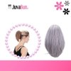 Juvabun 7" Straight Claw Clip In Ponytail Hair Extensions - Light Gray | Ponytail Extension Human Hair | Hair Extensions for Women & Men | Washable, Realistic And Synthetic | Light Gray