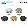 Kraus PU-L10CH Bathroom Pop-Up Drain Assembly for Vessel Sinks Without Overflow, with Extended Thread for Thicker Countertops, 10 3/4 Inch, Chrome