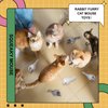60 Pcs Furry Mice Interactive Catch Play Rabbit Fur Mouse Cat Toy Rattle Sound Rat Plush for PET Cats and Kittens, 3 Colors