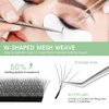 NATUHANA W Shaped Clover Eyelashes Extension 5D Premade Fans 0.07mm D Curl 8-12mm Mixed Tray Volume Lash Cluster W Lashes Supplies Automatic Blooming Flower Lash Extensions (5D black;0.07 D, 8-12 MIX)