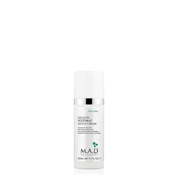 M.A.D Skincare Delicate Soothing Night Cream - For Sensitive Skin 1.7 oz.