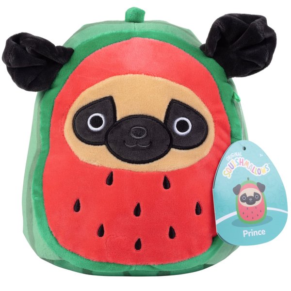 Squishmallows Original 8-Inch Prince The Watermelon Pug - Official Jazwares Plush - Collectible Soft & Squishy Puppy Stuffed Animal Toy - Add to Your Squad - Gift for Kids, Girls & Boys