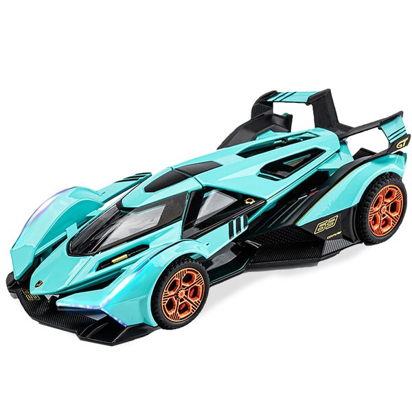 Toy Cars 1/32 Lambo V12 Race Car Diecast Model Car with Sound and Light Pull Back Toy for 3+ Year Old Boys and Kids Car Toy Birthday Gifts