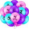 72 Pieces Gymnastics Party Balloons Gymnastics Latex Balloons Dance Gymnastics Balloons for Dance Game Party Sports Theme Party Baby Shower Birthday Party Decorations (12 Inches)