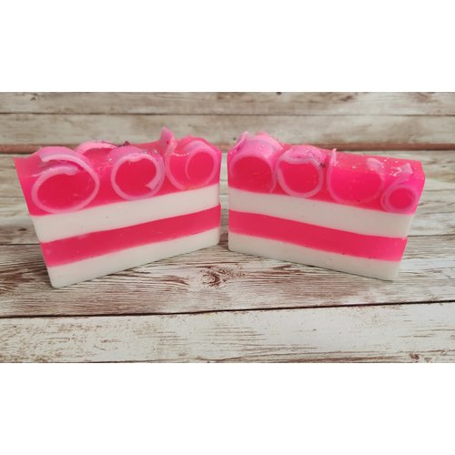 Pink Sugar Handmade Soap Bar. All Natural Shea Butter, Mango Butter/Goat Milk Soap and Makeup Brush cleaner