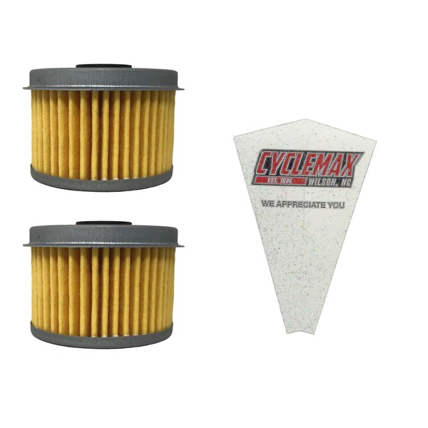 Cyclemax Two Pack for Honda Oil Filter 15410-KYJ-902 Contains Two Filters and a Funnel