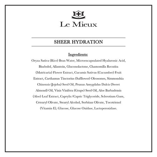 Le Mieux Sheer Hydration - Whipped Gel Cream Face Moisturizer with Micro-Encapsulated Hyaluronic Acid, Lightweight Facial Lotion for Oily & Combination Skin Types (2.5 oz / 75 ml)