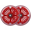 Wheelgoo 120mm 80mm Led Light Up Scooter Replacement Wheels - White Flashing- Compatible with Micro Mini, Maxi Deluxe, Globber 3-Wheeled Kid Kick Scooter, Set of 4 (Red)
