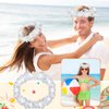 Retrowavy 24 Pcs LED Flower Crown Flower Wreath Headband Fairy Luminous Flower Girl Headpiece Light up Hair Accessories Tropical Hawaiian Accessories for Party Wedding (White)