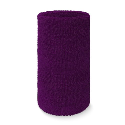 COUVER Absorbent Soft Durable 6 inch Extra Long Thick Sports Wristband Sweatband | Purple (1 Piece)