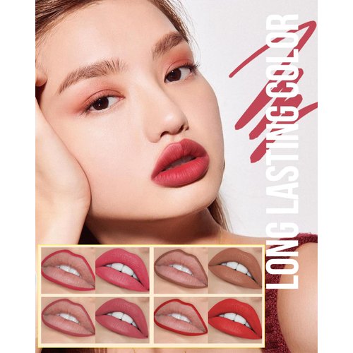 Lip Stain Marker Pen Set-4 Pcs Hydrating Lip Stain Liquid Lip Liner Pencil Kit, Matte Color Look, Longlasting Waterproof Smudgeproof Natural Finish,Precise Chisel Tip Smooth, Makeup Gift for Women