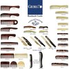 Giorgio G51 Graphite Small Travel Purse Hair Detangling Comb, Wide Teeth Pocket Comb for Thick Curly Wavy Hair. Hair Detangler Comb For Wet and Dry Everyday Care. Handmade of Cellulose, Saw-Cut Hand Polished