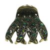JCGY Claw Clip Metal Hair Claw Antique Gold Trim Sparkly Emerald Color Crystals YY86410emerald