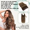 Sunny Wire Hair Extensions Dark Brown Balayage Caramel Blonde Invisible Fish Line Hair Extensions Brown Balayage Human Hair Wire Extensions Long Brown Hair Extensions for Women 100G 20Inch