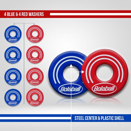 Outdoor Washer Toss Rings Game | Set of 8 Replacement washers | Plastic Coated Metal |Bullseye Pitching Lawn Game| Game Acessories 2.5 inches Washers| Christmas Board Games| Secret Santa Gifts