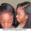 HD Lace Front Wigs Human Hair Pre Plucked 200 Density Bleached Knots for Black Women,Kinky Straight Human Hair Wig with 4C Curly Edge Baby Hair(12", 13x4 HD Lace Frontal Wig)