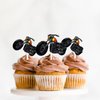 18pcs Red Glitter Motorcycle Dessert Cupcake Topper Rider Racing Sport Let’s Glow Crazy Party Theme Decor Supplies Men Women Boys Girls Happy Birthday Party Decorations