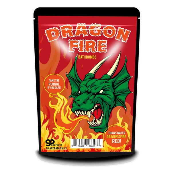 Dragon Fire Bath Bombs - Cool Dragon Bath Balls for Boys - XL Black Cherry Bath Fizzers, Handcrafted, Made in America, 2 Count