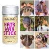 Dolahair Hair Wax Stick for Flyaways, Kids & Women's Hair - Hair Bun Maker, Slick Back Brush, 3 Pcs Set (1 Wax + 3 Brushes)