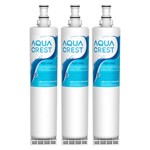 AQUA CREST AQF-FF02 Replacement for Whirlpool® 4396508 Refrigerator Water Filter, EDR5RXD1, 4396510, NLC240V, Filter 5, 46-9010 (Pack of 3)