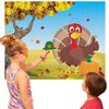 Happy Fall Festival Party Games - Pin The Hat on The Turkey with Reusable Stickers for Kids Birthday Parties