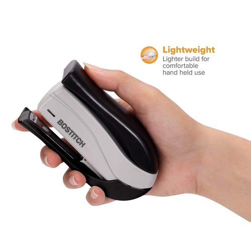 Bostitch inSHAPE 15 Reduced Effort Compact Stapler, 15 Sheets, Black/Gray (1455)