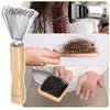 2pcs Hair Brush Cleaner Comb Cleaner Hair Brush Cleaner Tool For Home And Salon Use Hairbrush Cleaner Tool With Metal Wire Rake Wooden Handle