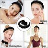 Casoty Black Puffy Headband and Wristbands Set, Skincare Headbands, Spa Headband and Wristband Set, Makeup Hair Band for Face Washing Shower Yoga