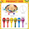 Honoson Wooden Fiesta Maracas Mini Sombrero Top Hat for Kids Festival Mexican Party Decorations (Stylish Style, 18 Pcs)
