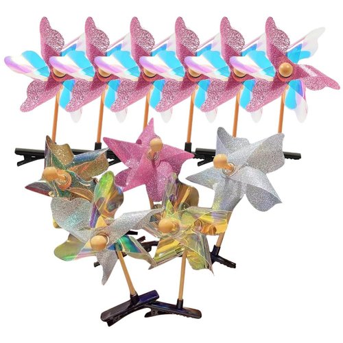 Lurrose 11Pcs Hair Clips, Windmill Sequins Hair Clips for Girls, Hairpins Hair Barrette, Hair Accessories for Women, Wide Application, Random Color